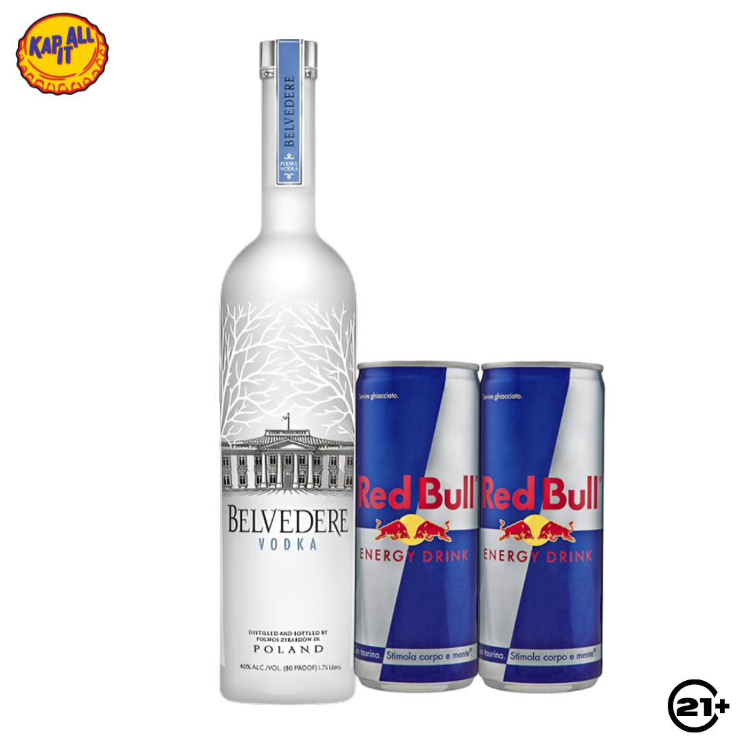 PAKET BELVEDERE VODKA ORIGINAL 700ml +2 RED BULL 250ml