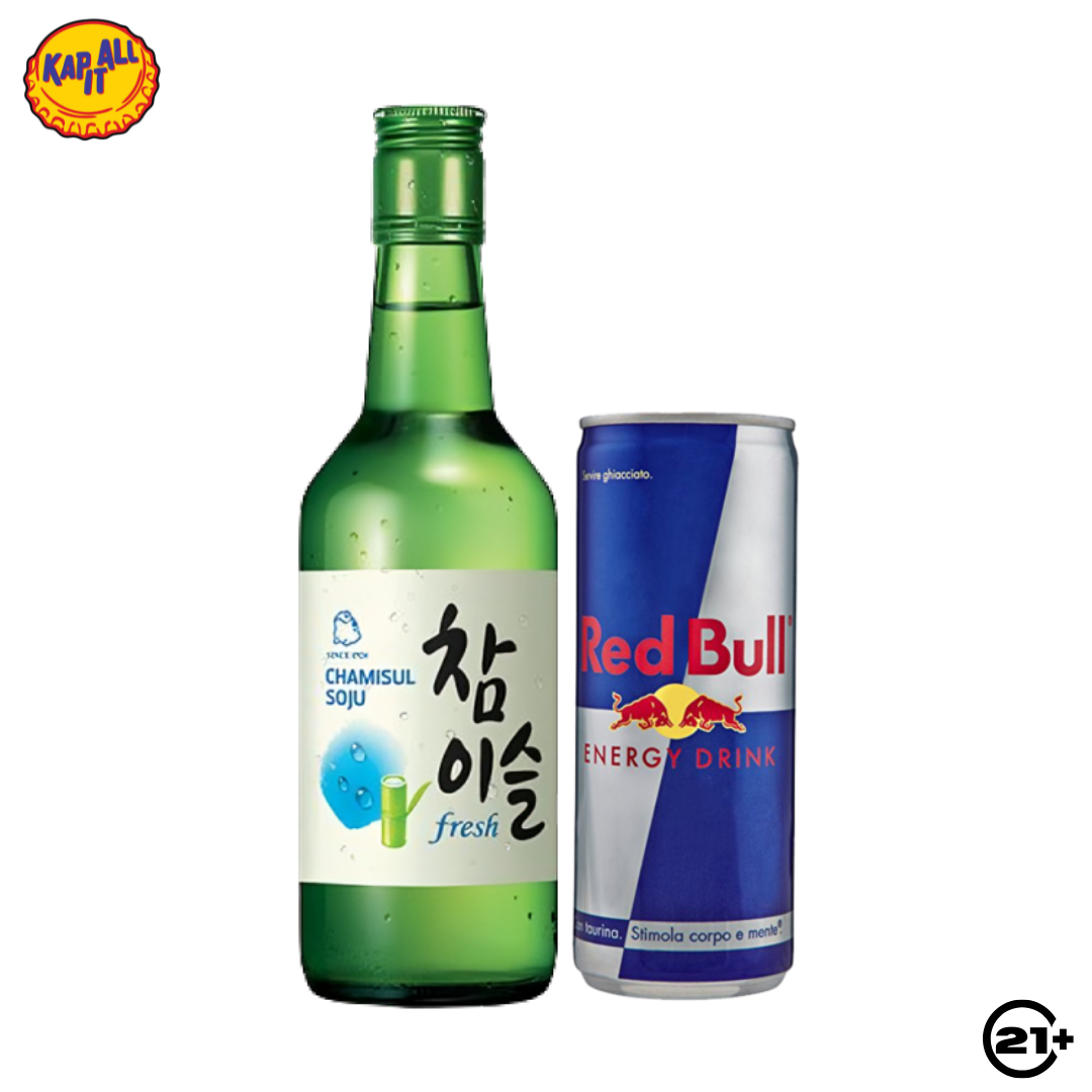 PAKET SOJU JINRO CHAMISUL ORIGINAL 360ml + 1 RED BULL 250ml