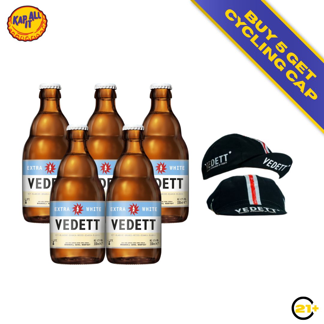 BEER VEDETT EXTRA WHITE 330ml - BUY 5 GET CYCLING CAP