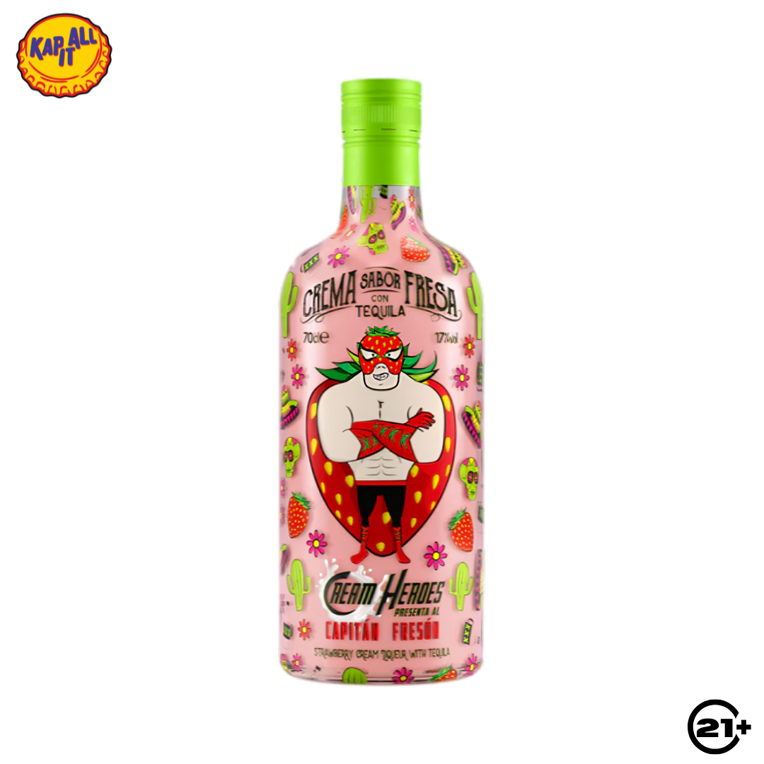 CREAM HEROES CAPITAN FRESON STRAWBERRY FLAVOR TEQUILA 700ml