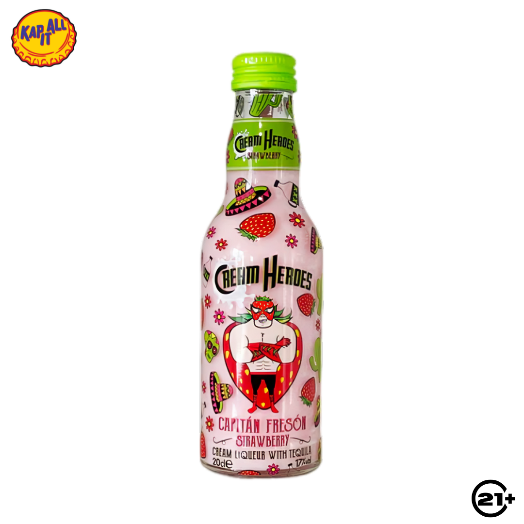 CREAM HEROES CAPITAN FRESON STRAWBERRY FLAVOR TEQUILA 200ml