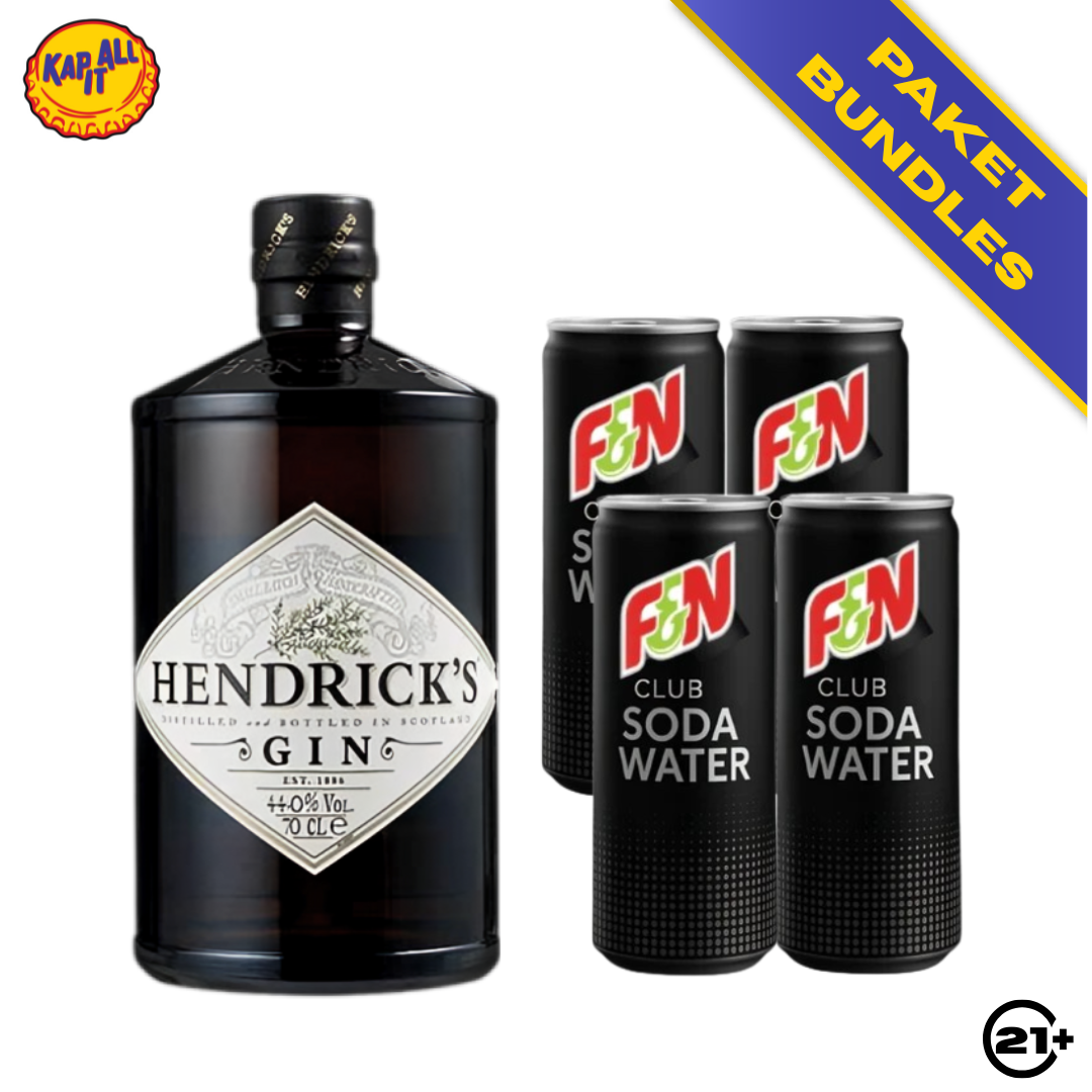 CLEAN GIN SET - 1 HENDRICKS HENDRICK GIN 700ml + 4 F&N CLUB SODA WATER 325ml