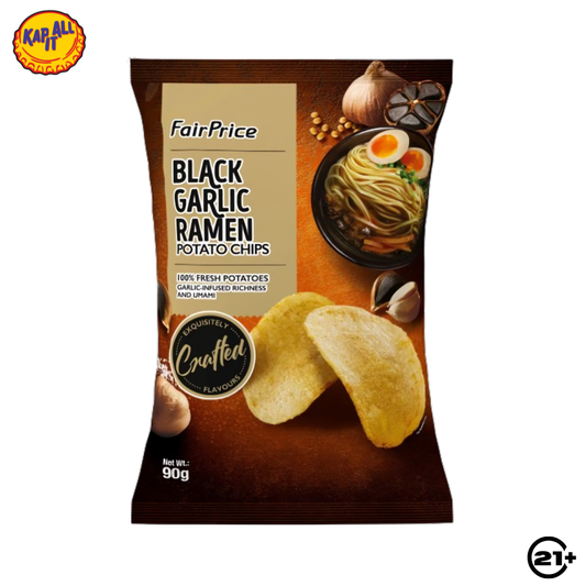 FAIRPRICE POTATO CHIPS BLACK GARLIC RAMEN SNACK PACK 90gr