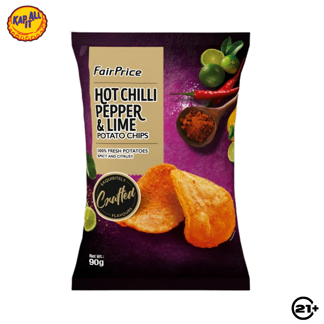 FAIRPRICE POTATO CHIPS HOT CHILLI PEPPER & LIME SNACK PACK 90g