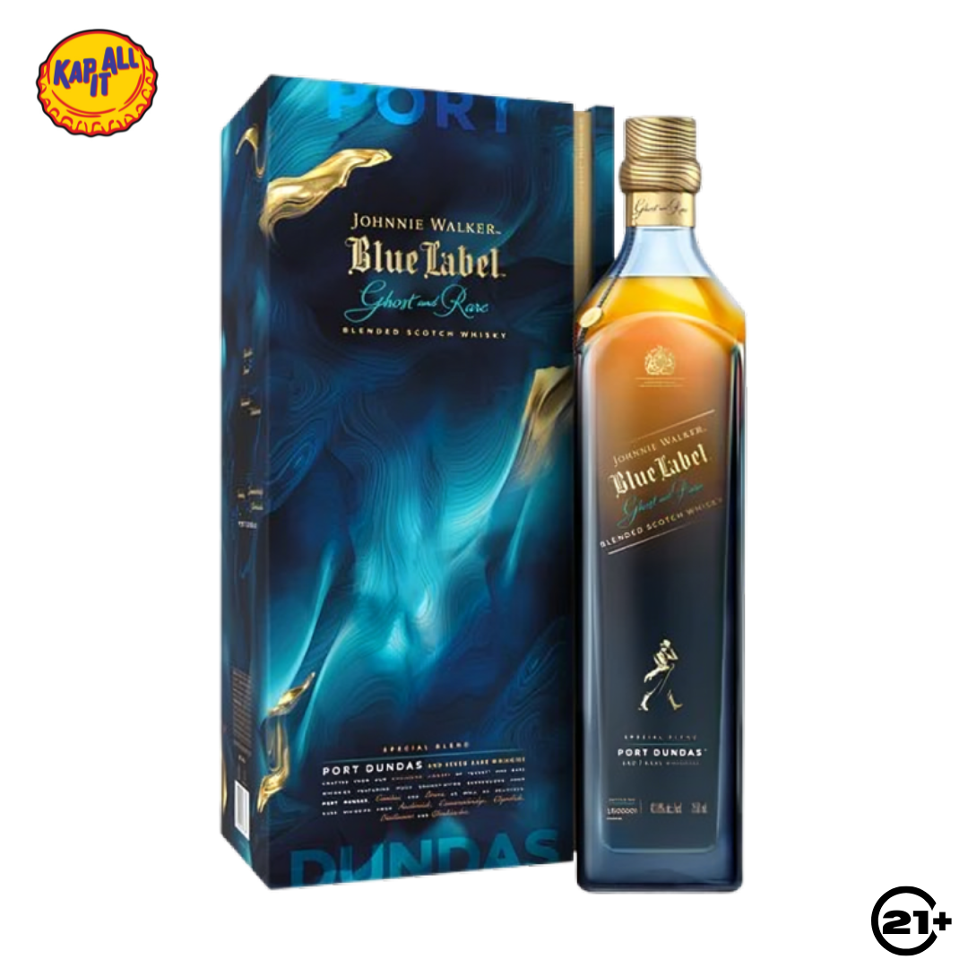 JOHNNIE WALKER BLUE LABEL GHOST & RARE PORT DUNDAS 750ml