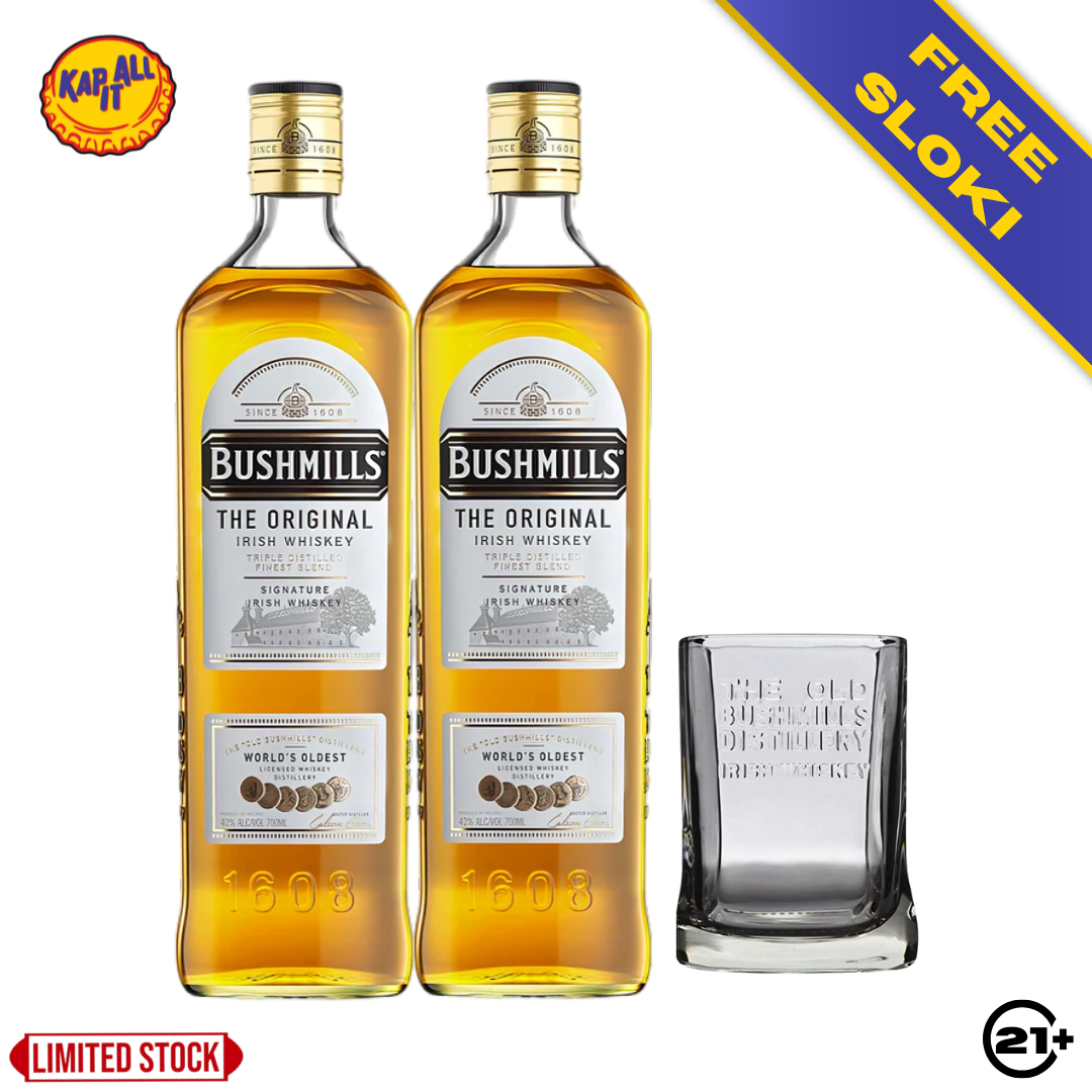 TWIN BUSHMILLS THE ORIGINAL IRISH WHISKEY 700ml - FREE SLOKI