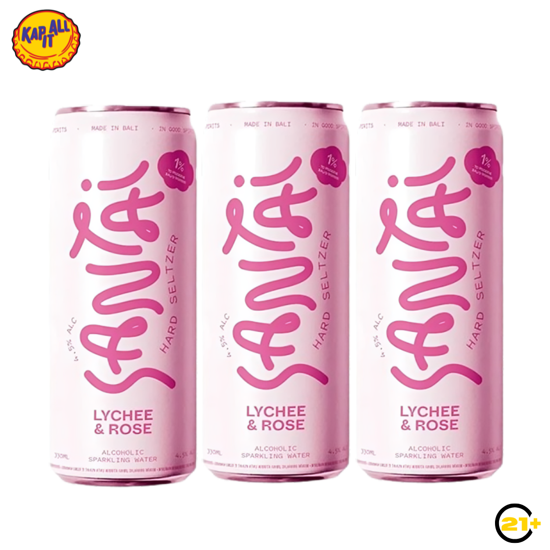 SANTAI LYCHEE ROSE BEER CAN 330ml - 3PCS