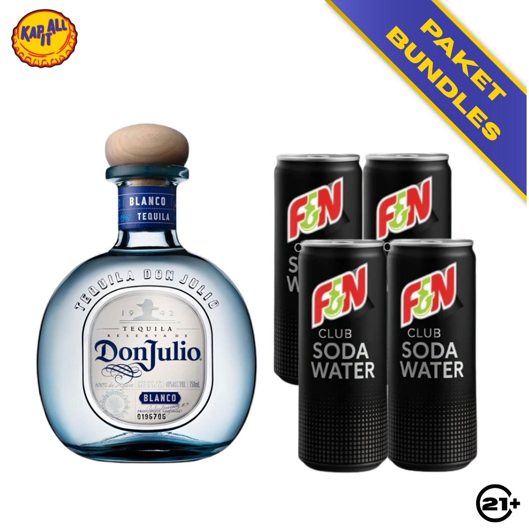 TEQUILA SODA PACK - 1 DON JULIO BLANCO TEQUILA 750ml + 4 F&N CLUB SODA WATER 325ml