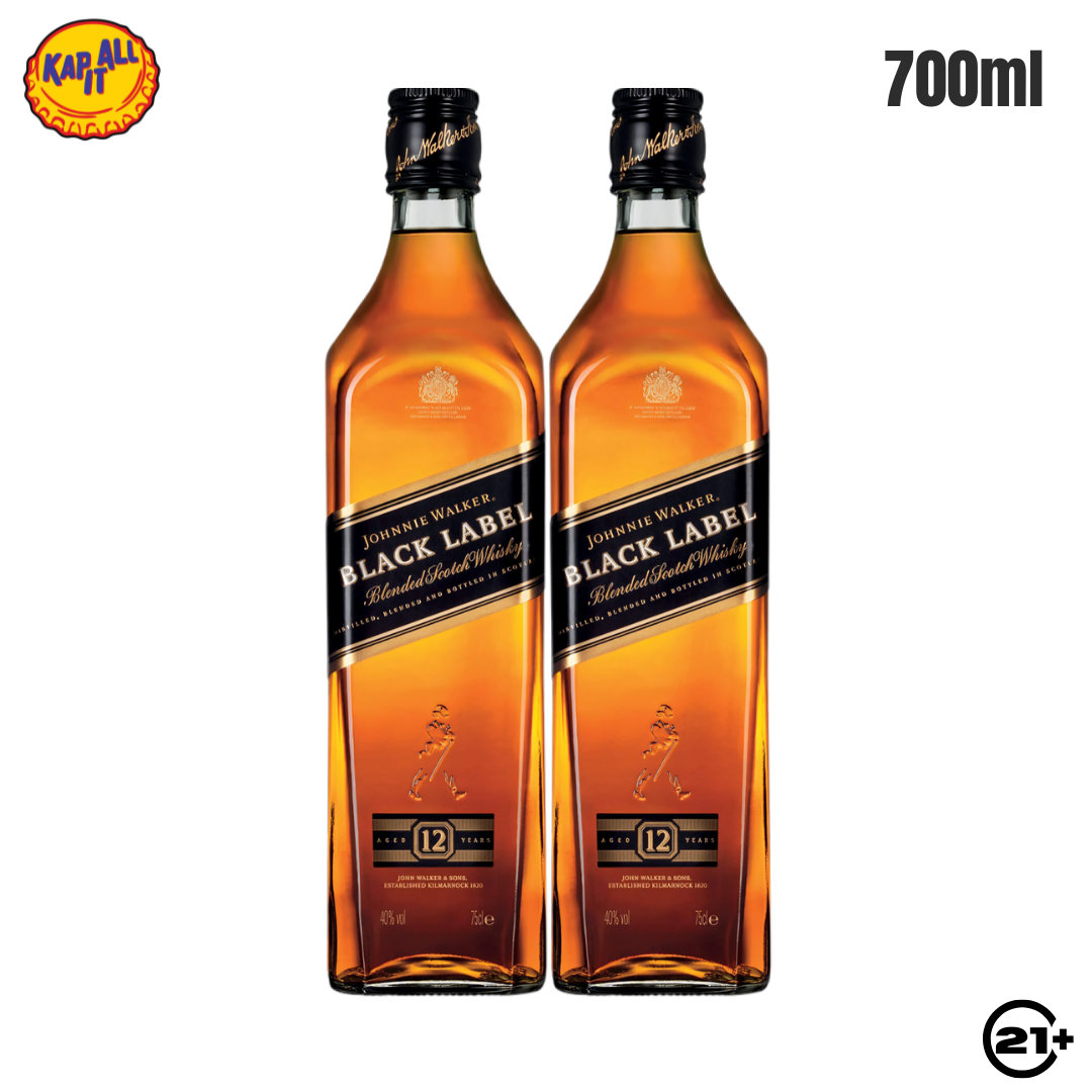 TWIN JOHNNIE WALKER BLACK LABEL 750ml - 2 BOTTLES