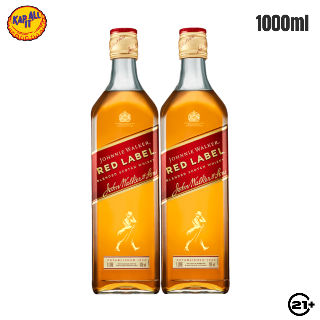 TWIN JOHNNIE WALKER RED LABEL 1000ml - 2 BOTTELS