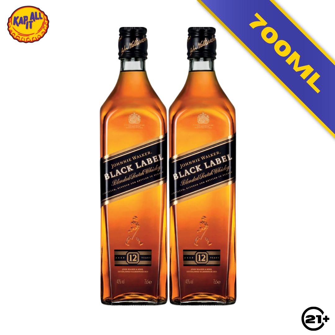 TWIN JOHNNIE WALKER BLACK LABEL 700ml - 2 BOTTLES