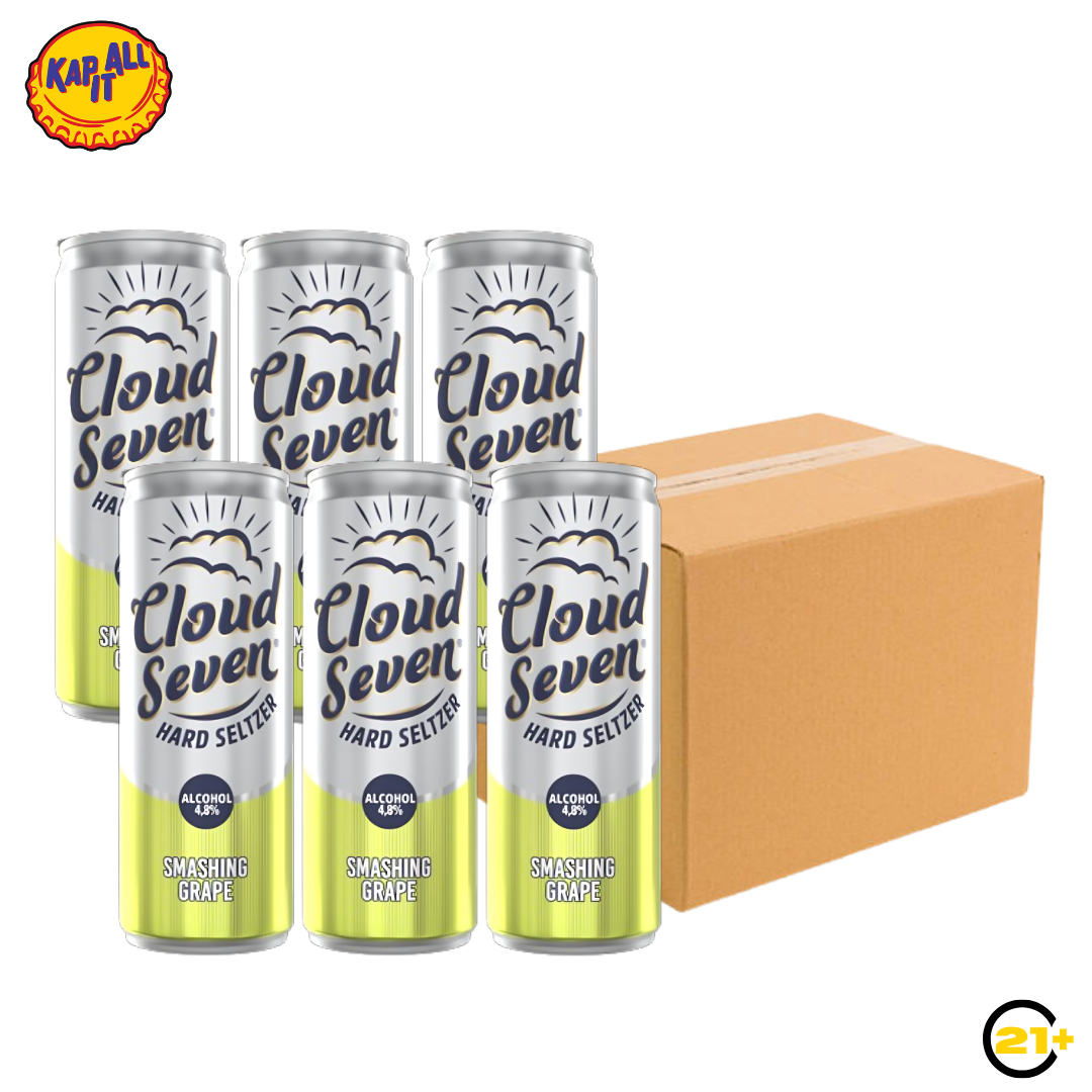 PAKET BEER CLOUD SEVEN GRAPE CAN 350ml - 1 DUS (24 CAN)
