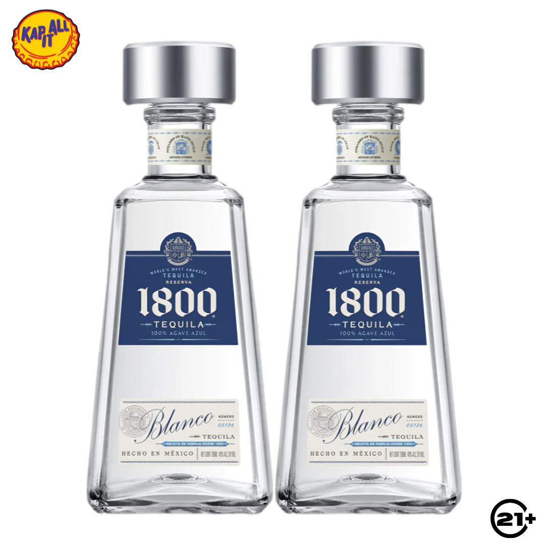 Twin 1800 Tequila Blanco Silver 750ml - 2 Bottles
