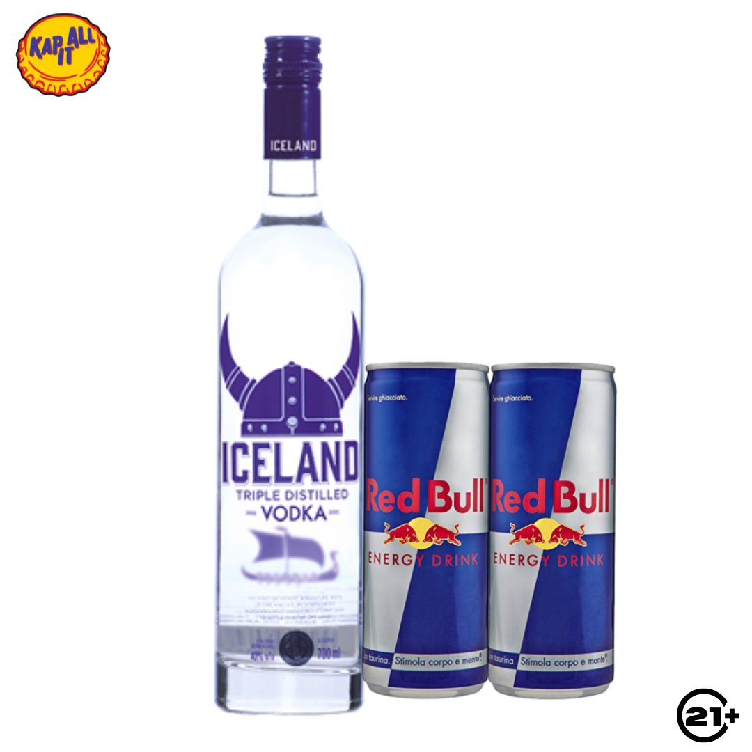 PAKET ICELAND VODKA ORIGINAL 700ml + 2 RED BULL 250ml
