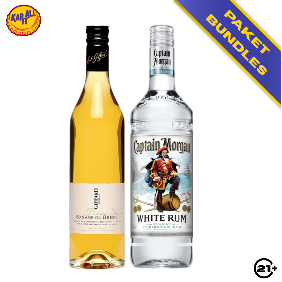 BANANA DAIQUIRI KIT - CAPTAIN MORGAN WHITE RUM 750ml + GIFFARD BANANE DU BRESIL LIQUEUR 700ml