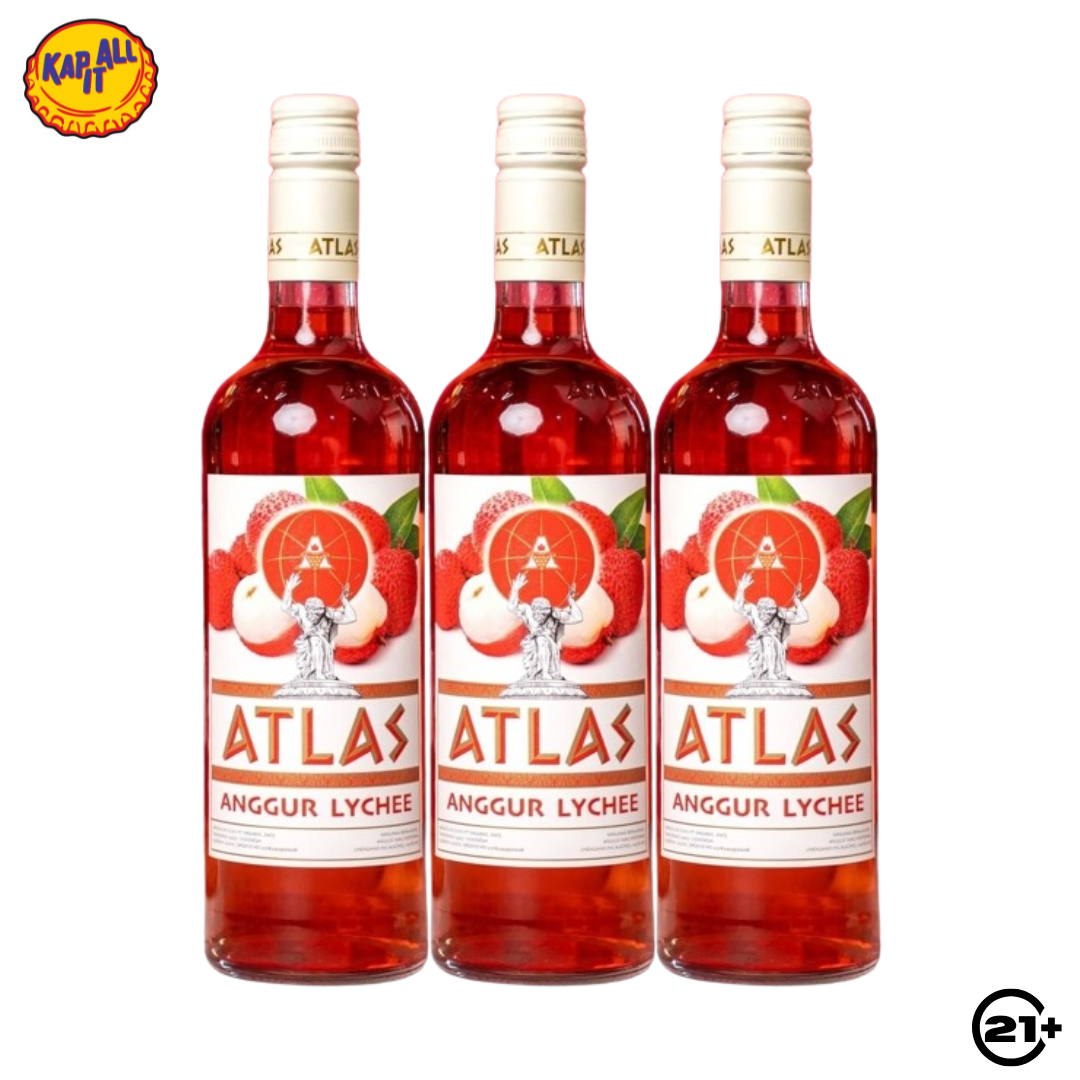 Paket Atlas Anggur Lychee 620ml - 3 Botol