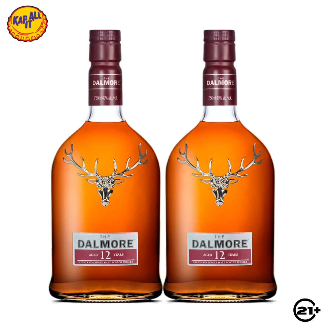 Twin Dalmore 12 YO Single Malt Scotch Whisky 700ml - 2 Bottles