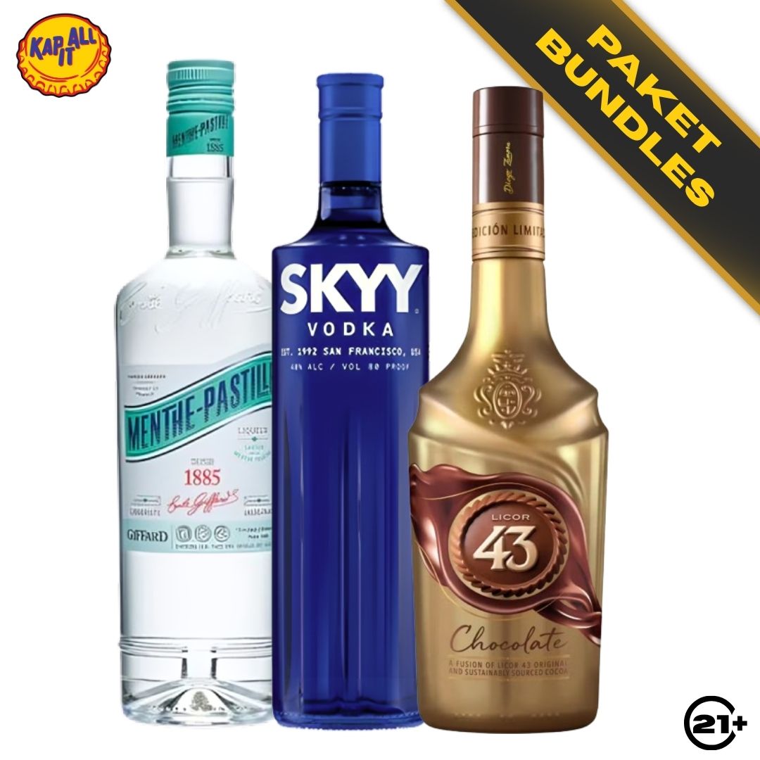 Mint Chocolate Martini Kit - Skyy Vodka Original 750ml + Licor 43 Chocolate Liqueur 700ml + Giffard Menthe Pastille 700ml
