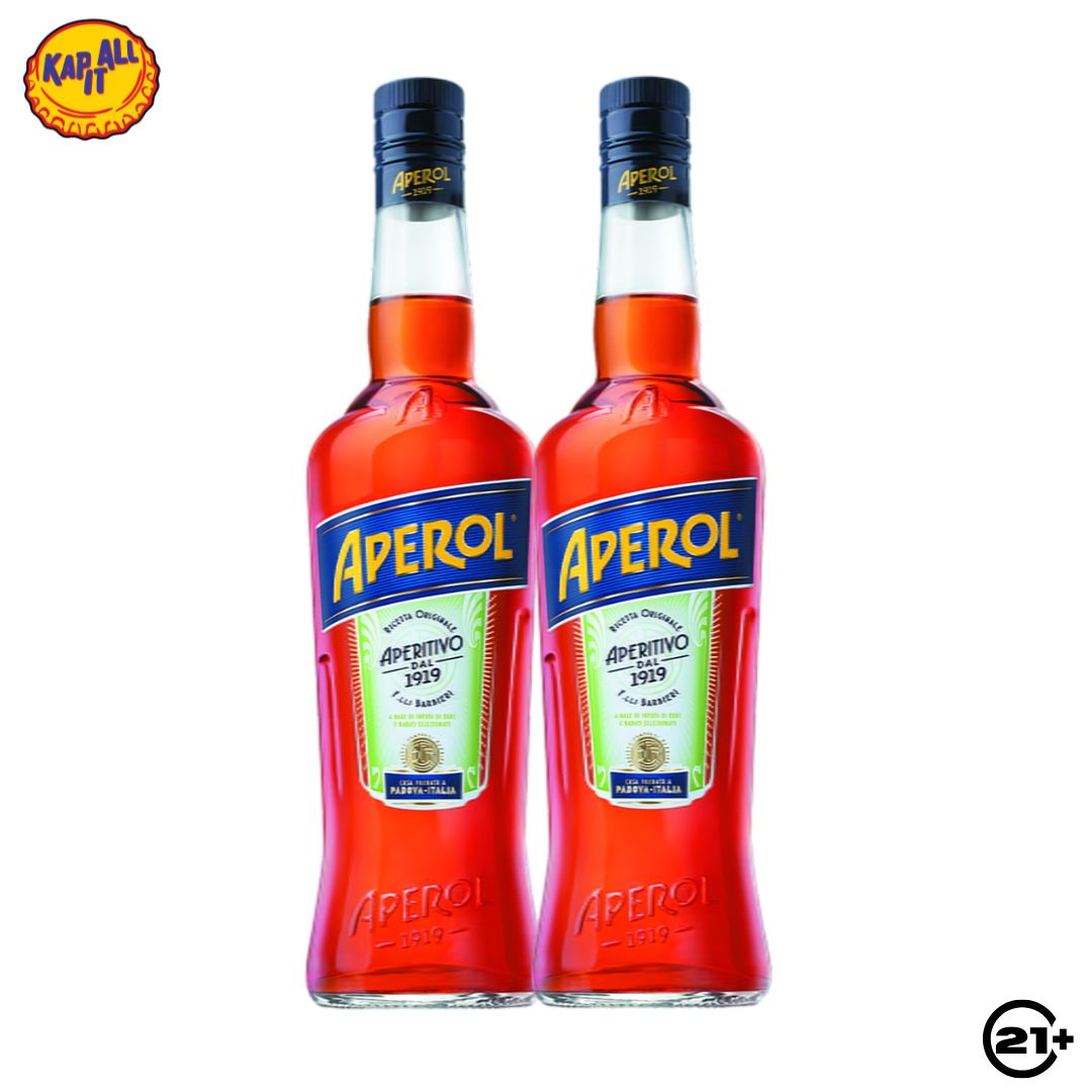 Twin Aperol Aperitivo Original Italian Liqueur 750ml - 2 Bottles