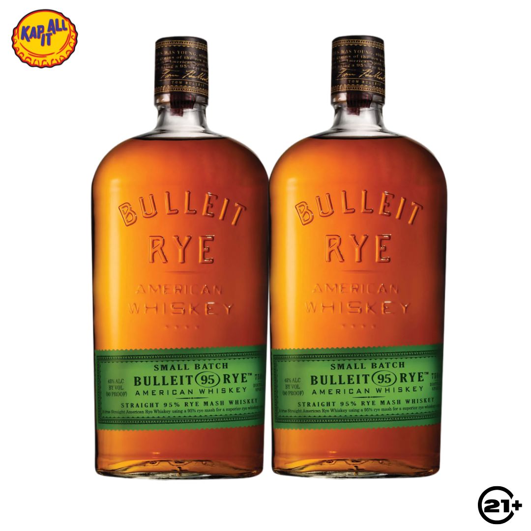 Twin Bulleit Rye Whiskey 700ml - 2 Bottles