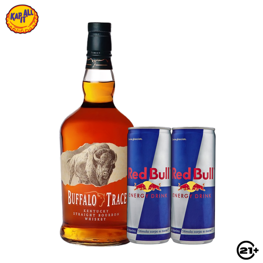 PAKET BUFFALO TRACE BOURBON WHISKEY 700ml + 2 RED BULL 250ml