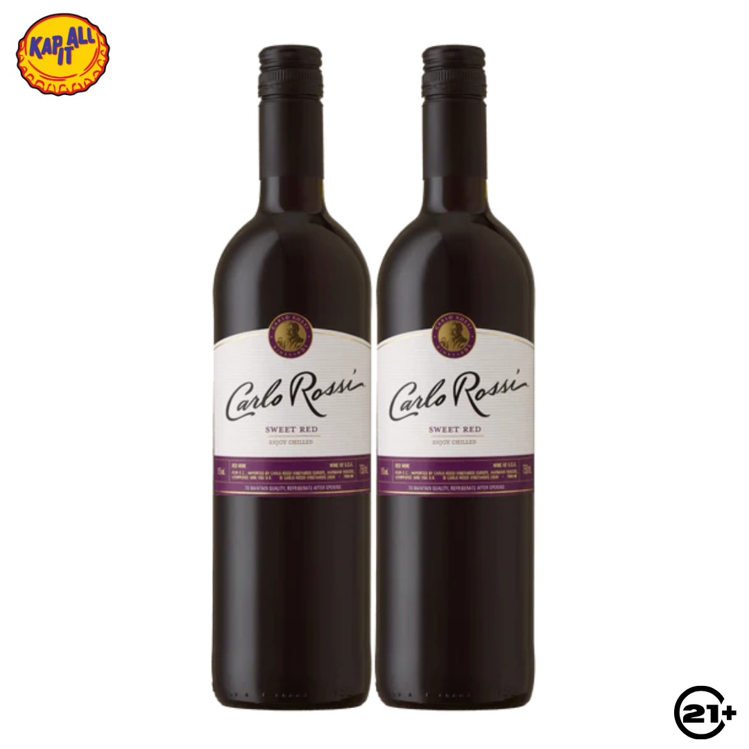 Twin Wine Carlo Rossi Sweet Red Wine 750ml - 2 Bottles