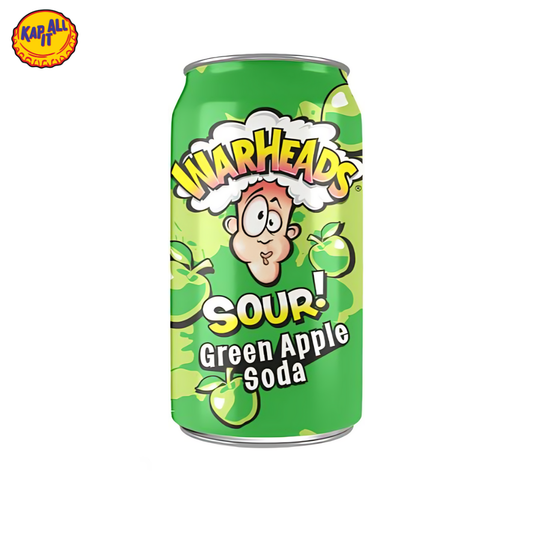 WARHEADS SOUR GREEN APPLE SODA 355ml