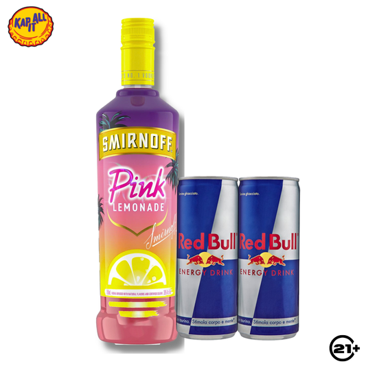 PAKET SMIRNOFF PINK LEMONADE VODKA 700ml + 2 RED BULL 250ml