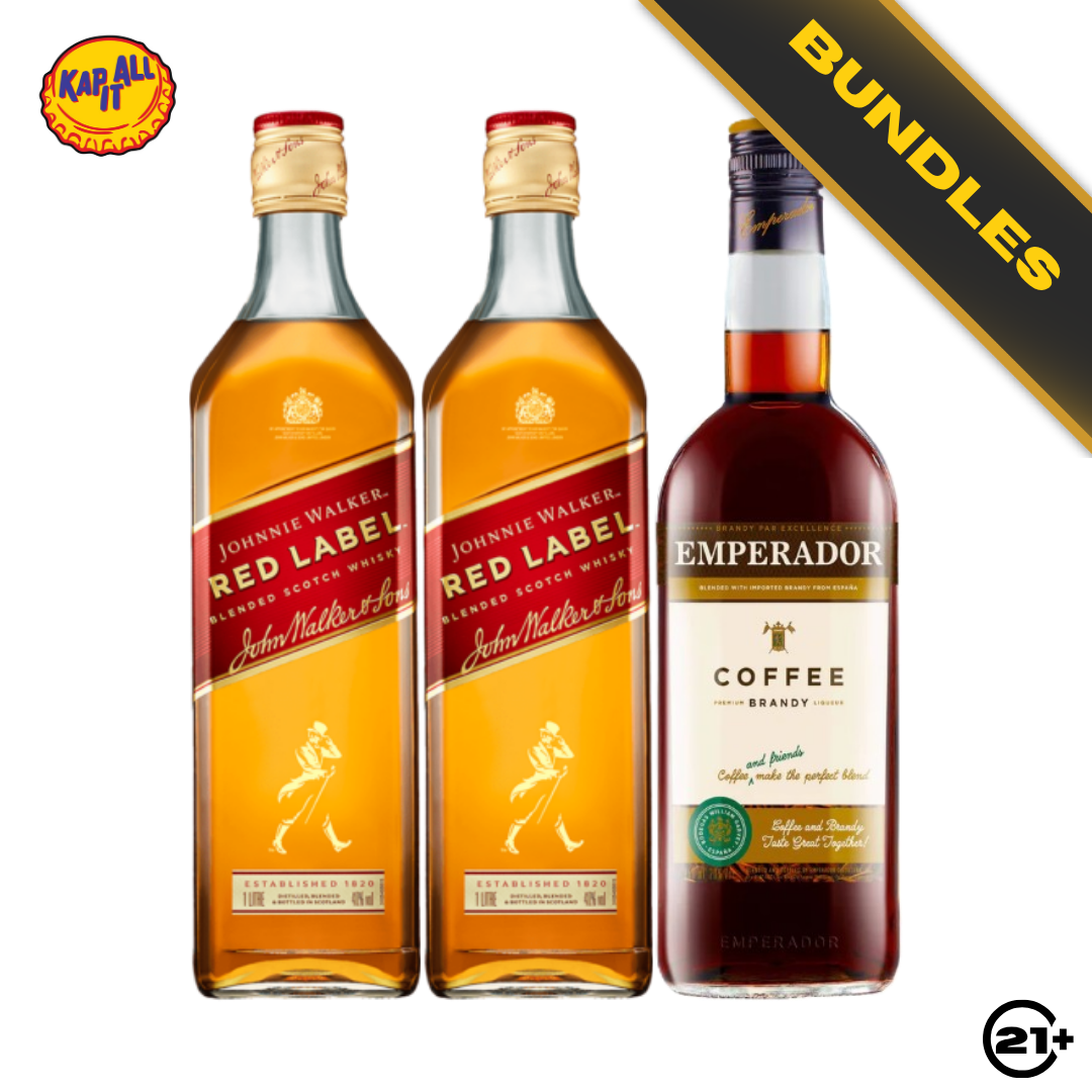 Bundles 2 Johnnie Walker Red Label 700ml + Emperador Coffee Brandy Liqueur 750ml