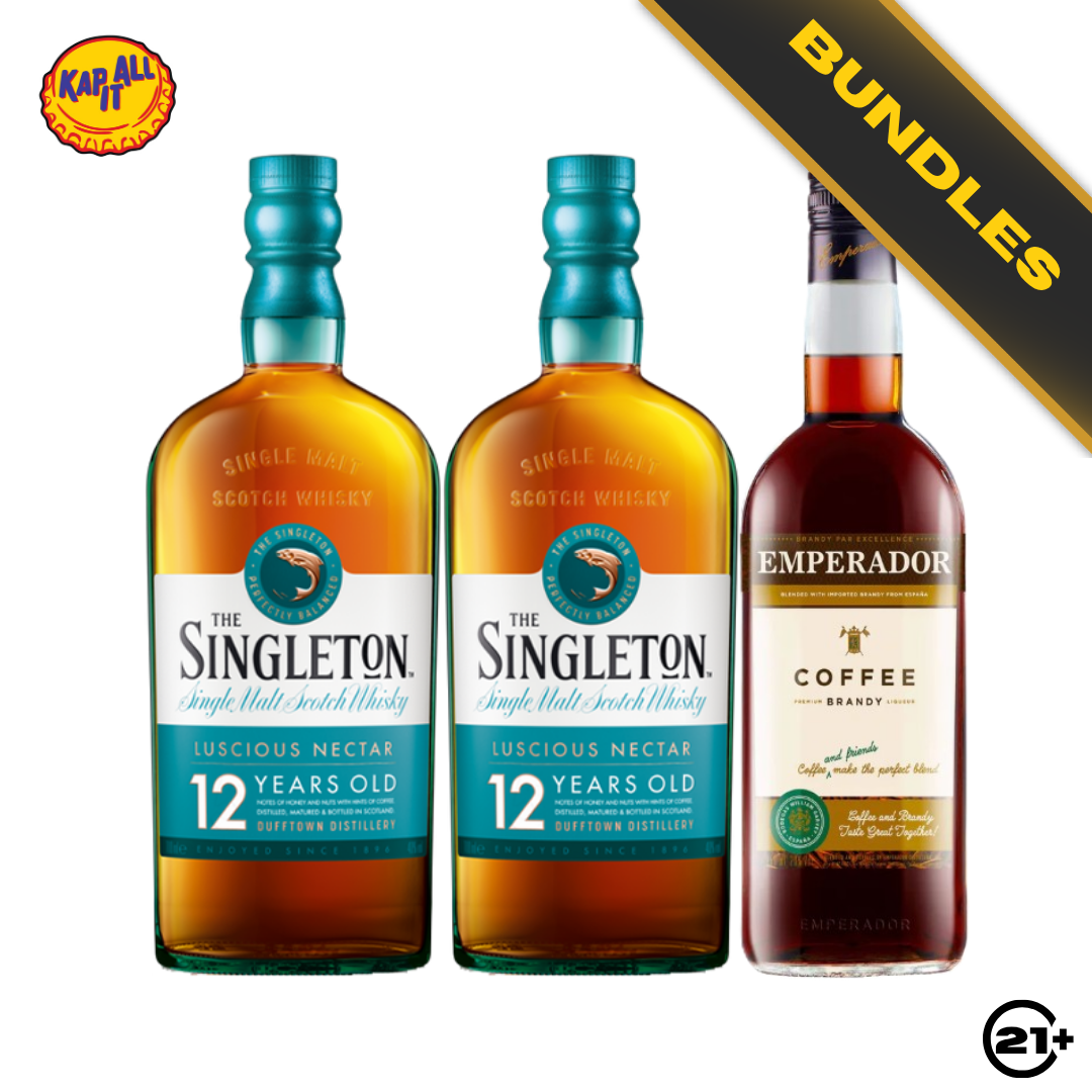 Bundles 2 The Singleton Luscious Nectar 12 YO Single Malt Scotch Whisky 700ml + Emperador Coffee Brandy Liqueur 750ml