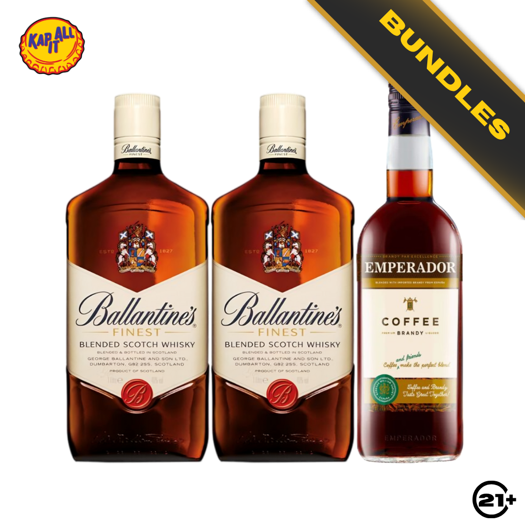Bundles 2 Ballantine's Finest Blended Scotch Whisky 700ml + Emperador Coffee Brandy Liqueur 750ml