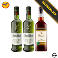 Bundles 2 Glenfiddich 12 YO Single Malt Scotch Whisky  700ml + Emperador Coffee Brandy Liqueur 750ml