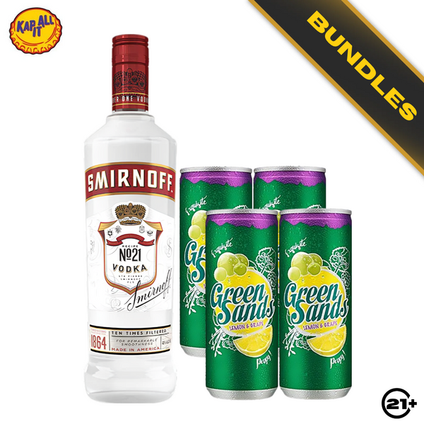 Bundles Smirnoff Original Vodka 750ml + 4 Green Sands Grape Lemon Can 250ml