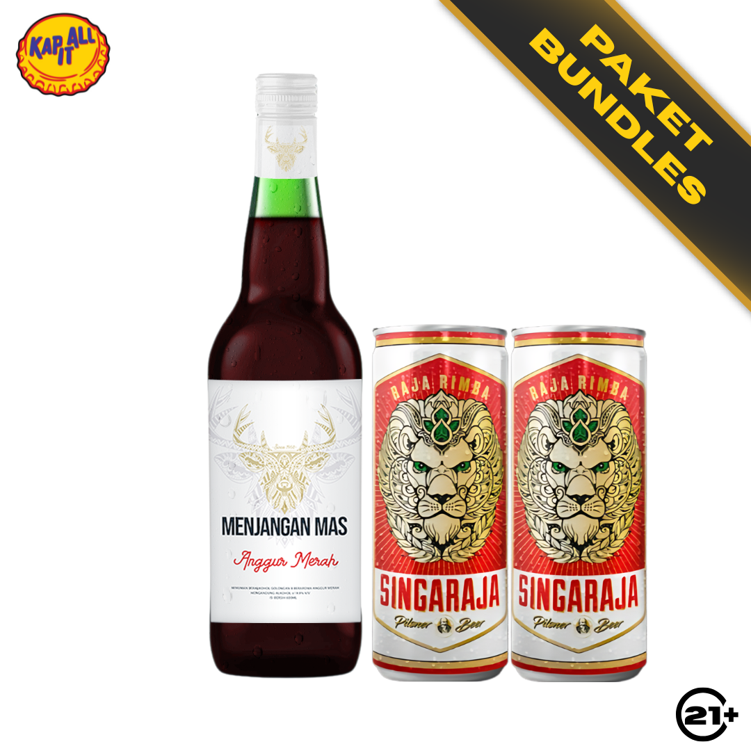 Paket Abidin Menjangan Mas Anggur Merah 600ml & Beer Singaraja can 320ml