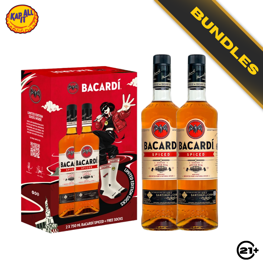 Bundles  Bacardi Spiced Rum Limited Edition Socks With Box 750ml