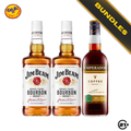 Bundles 2 Jim Beam White Bourbon Whiskey 700ml + Emperador Coffee Brandy Liqueur 750ml