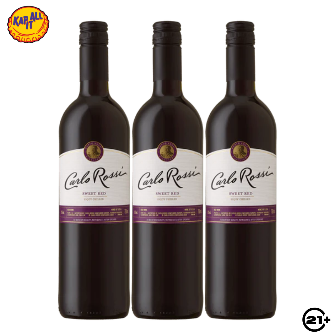 Triple Wine Carlo Rossi Sweet Red 750ml - 3 Bottles