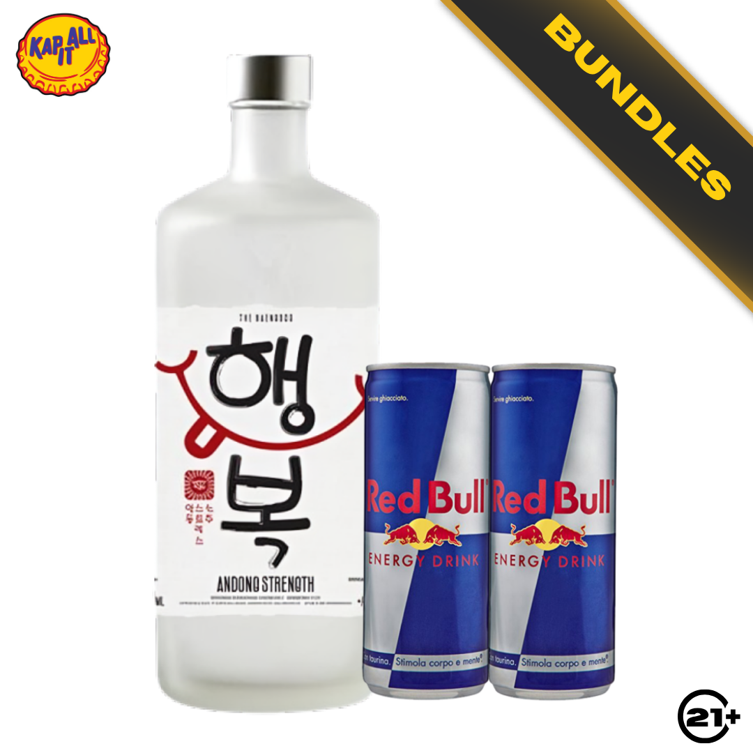Bundles Andong Strength Soju Original 750ml + Red Bull Energy Drink 250ml