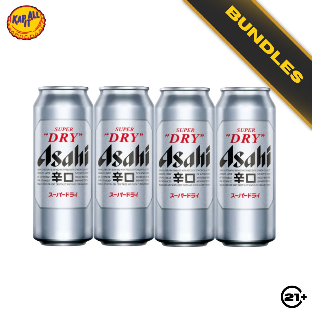 Bundles Beer Asahi Super Dry Can 500ml - 4 Cans