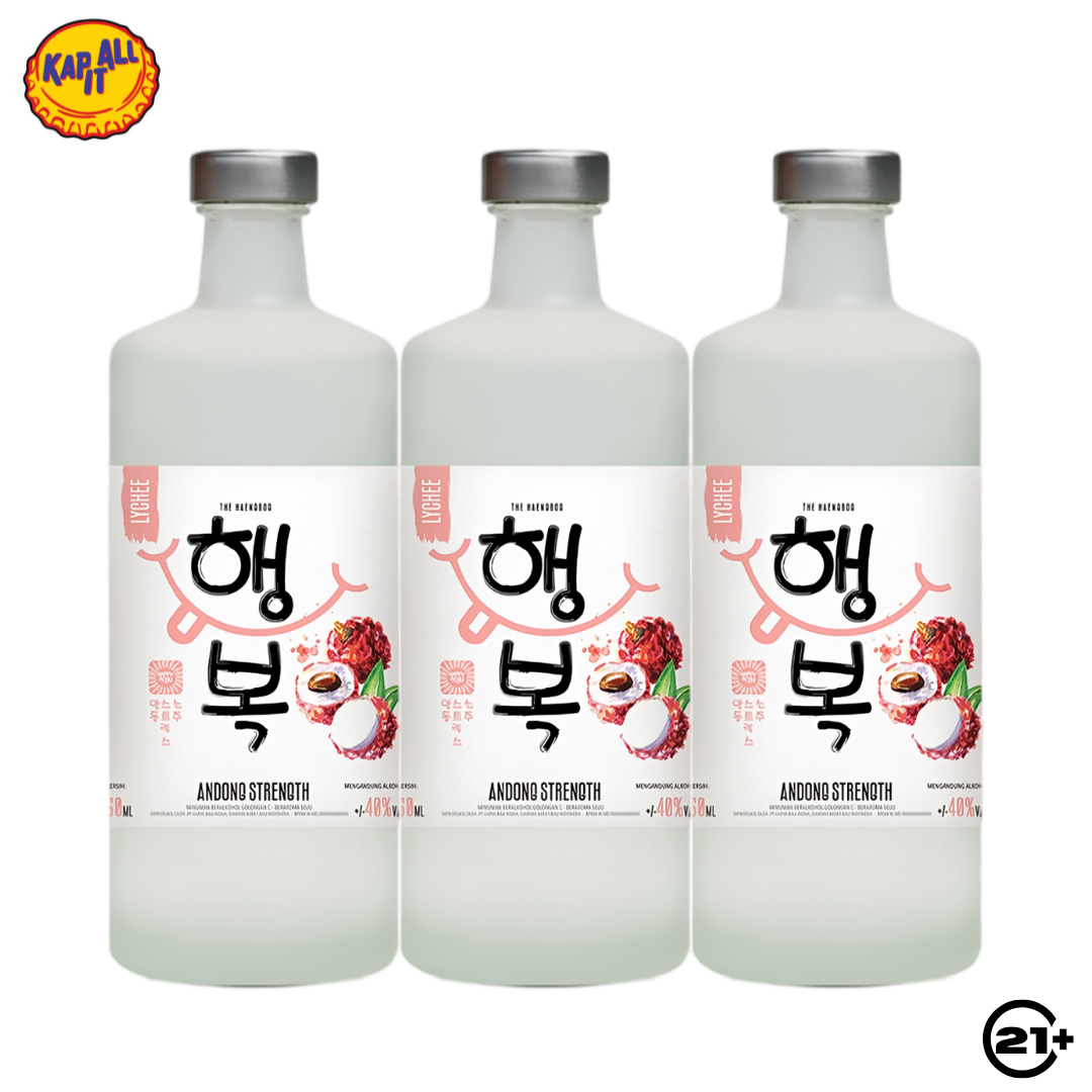 Triple Andong Strength Soju Lychee 750ml - 3 Bottles