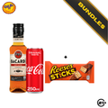 Bundles Bacardi Spiced Gold Rum 180ml + Coca Cola Original Taste Can 250ml + Reese's Sticks Peanut Butter Chocolate Wafers 42g