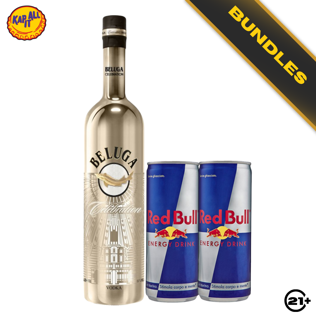 Bundles Beluga Celebration Vodka 700ml + Red Bull Energy Drink Can 250ml