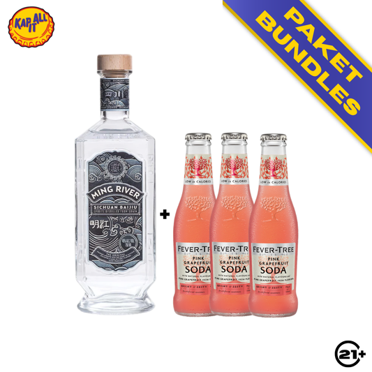 PAKET BUNDLES - MING RIVER SICHUAN BAIJIU 750ml + FEVER TREE PINK GRAPEFRUIT SODA 200ml 3 BOTTLES