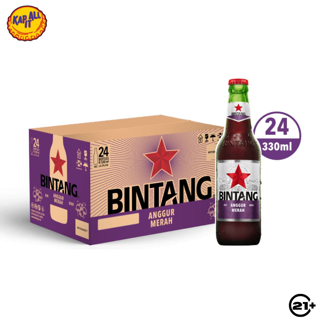 Beer Bintang Anggur Merah Pint 330ml - 24 Bottles