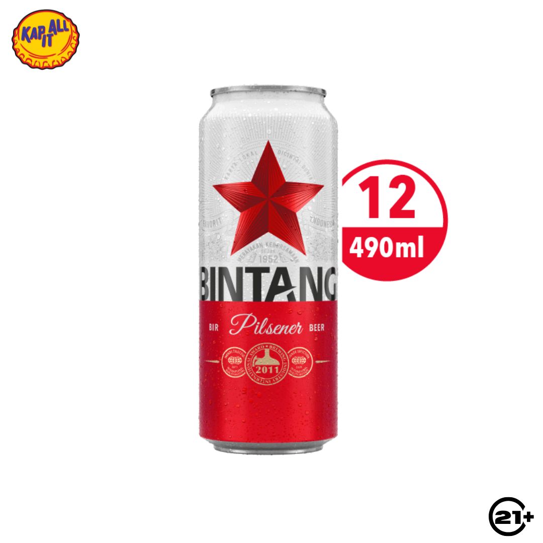 Paket Bintang Pilsener Beer Can 490ml - 12 Cans