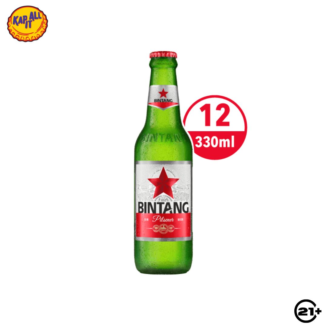 Bundles Bintang Pilsener Beer Pint 330ml - 12 Bottles