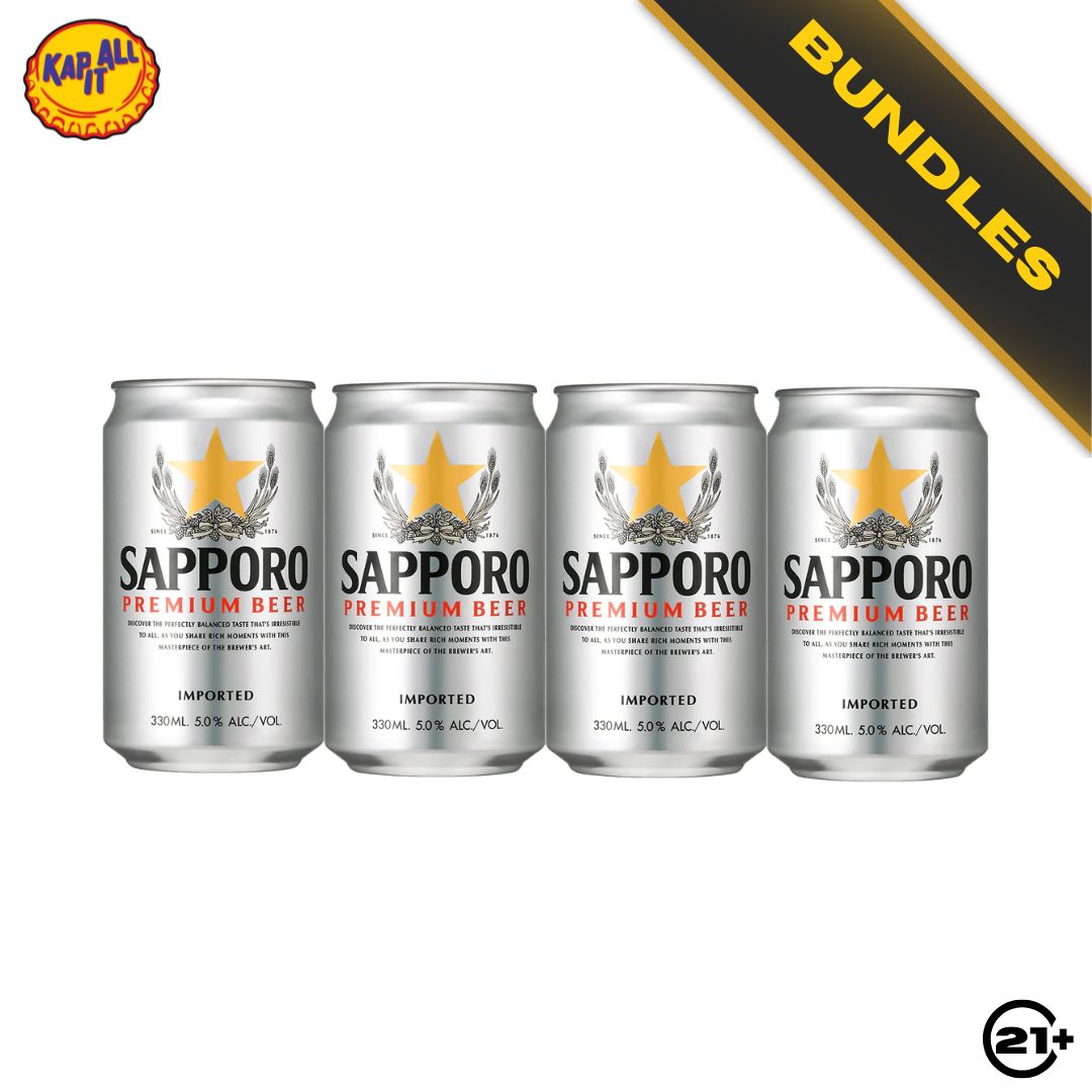 Bundles Beer Sapporo Premium Can 330ml - 4 Cans