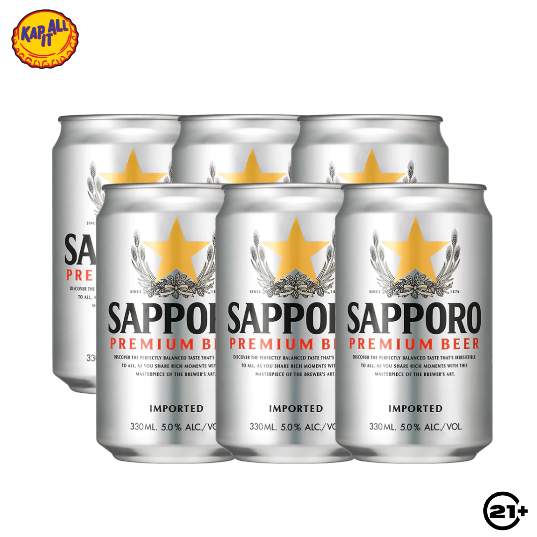 Bundles Sapporo Premium Beer Can 330ml - 6 Cans