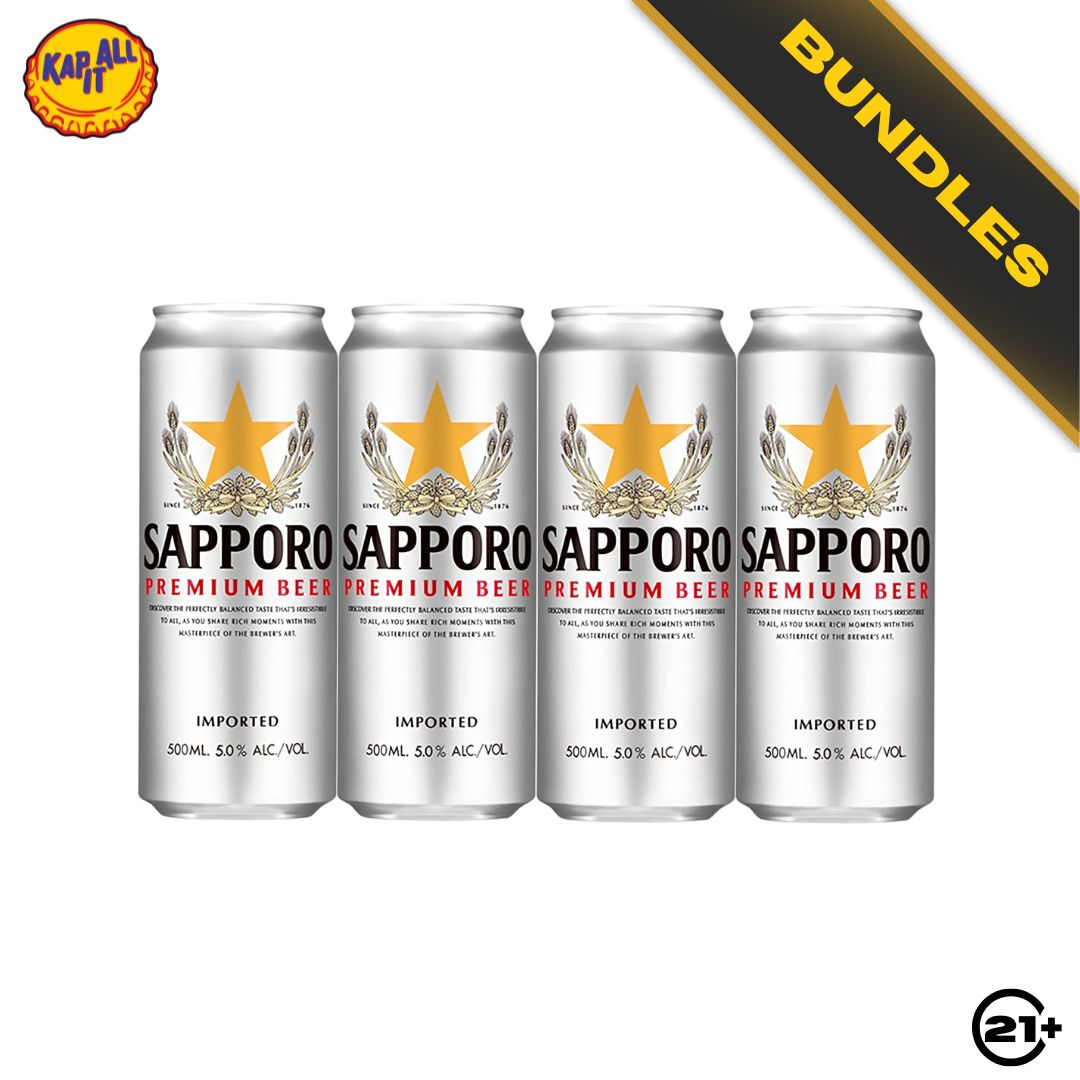 Bundles Beer Sapporo Premium Can 500ml - 4 Cans