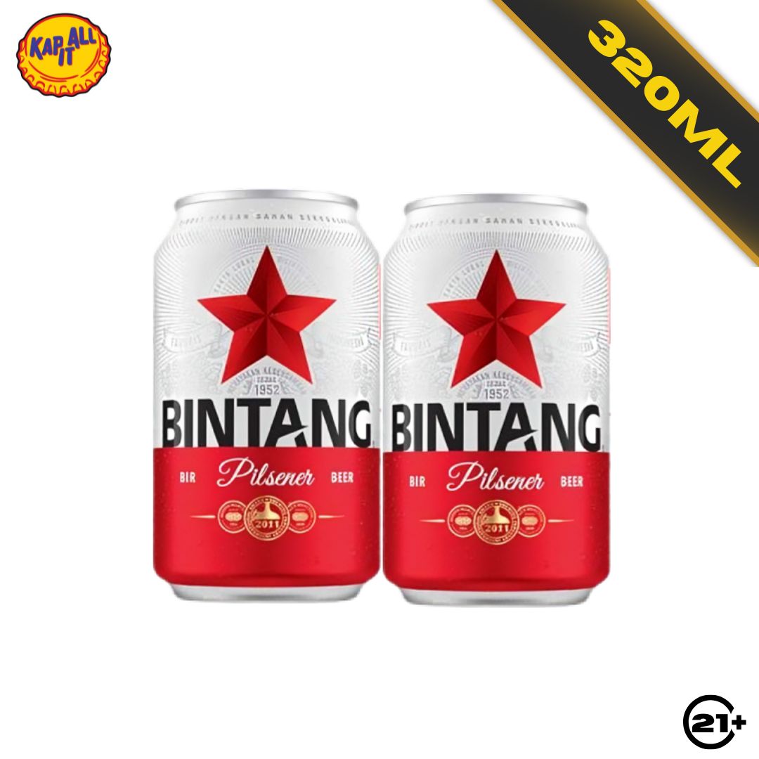 Twin Bintang Pilsener Beer Can 320ml - 2 Cans